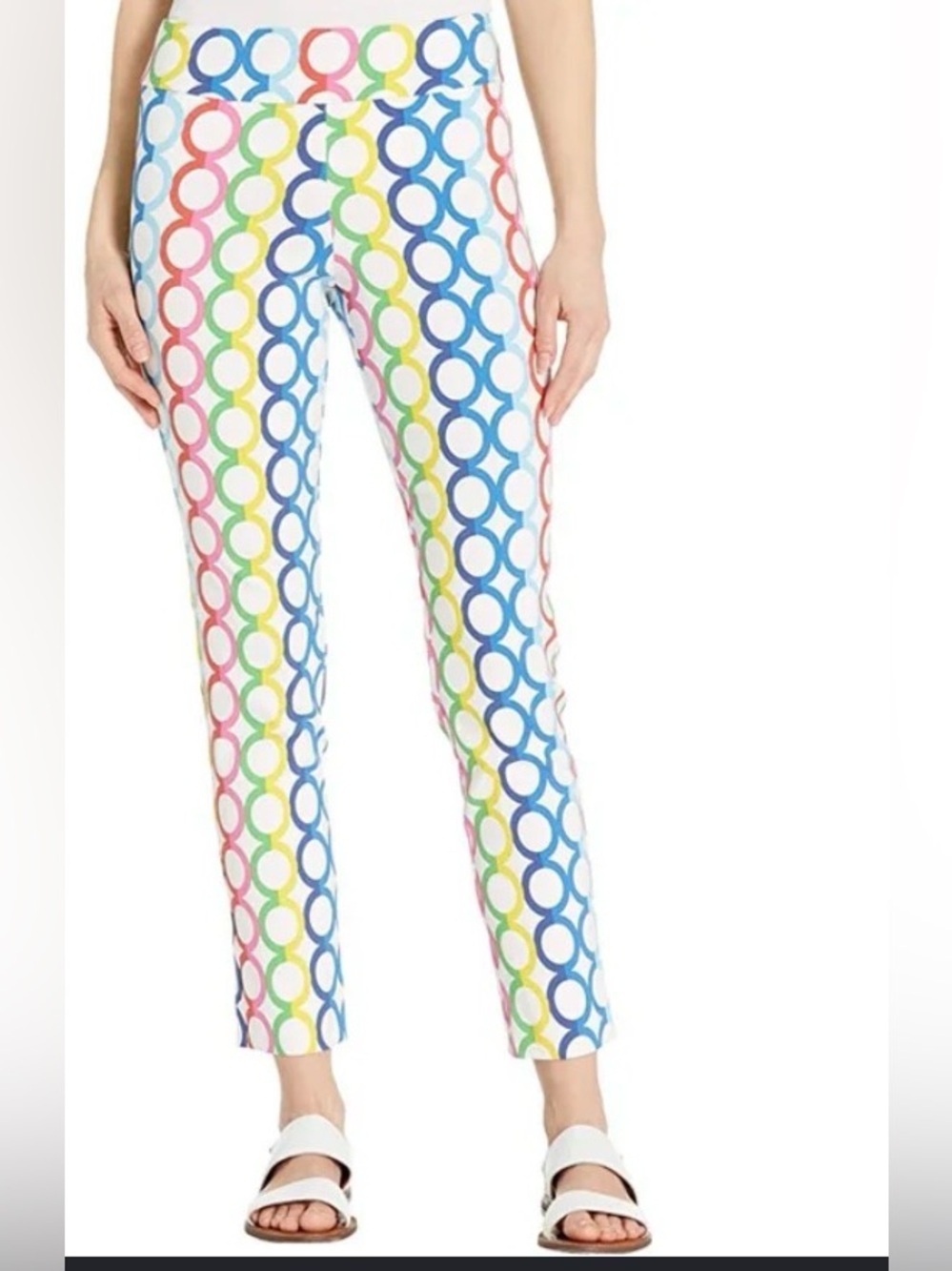 Krazy Larry Multicolor Circle Print Capris